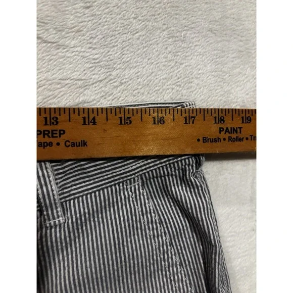 IZOD Flat Front Blue Striped Shorts Mens Size 34 Chino Casual Summer Golf Preppy - Picture 5 of 9